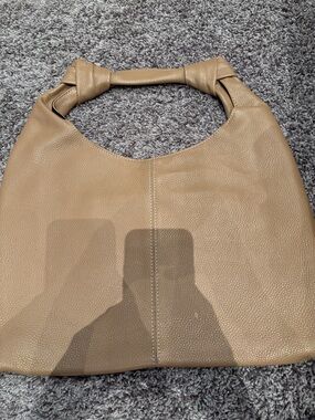 Taupe Knot-Handle Shoulder Bag for Women